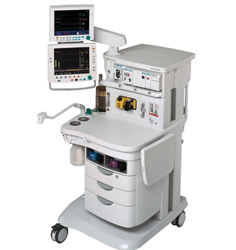 GE anesthesia workstation with patient monitoring
