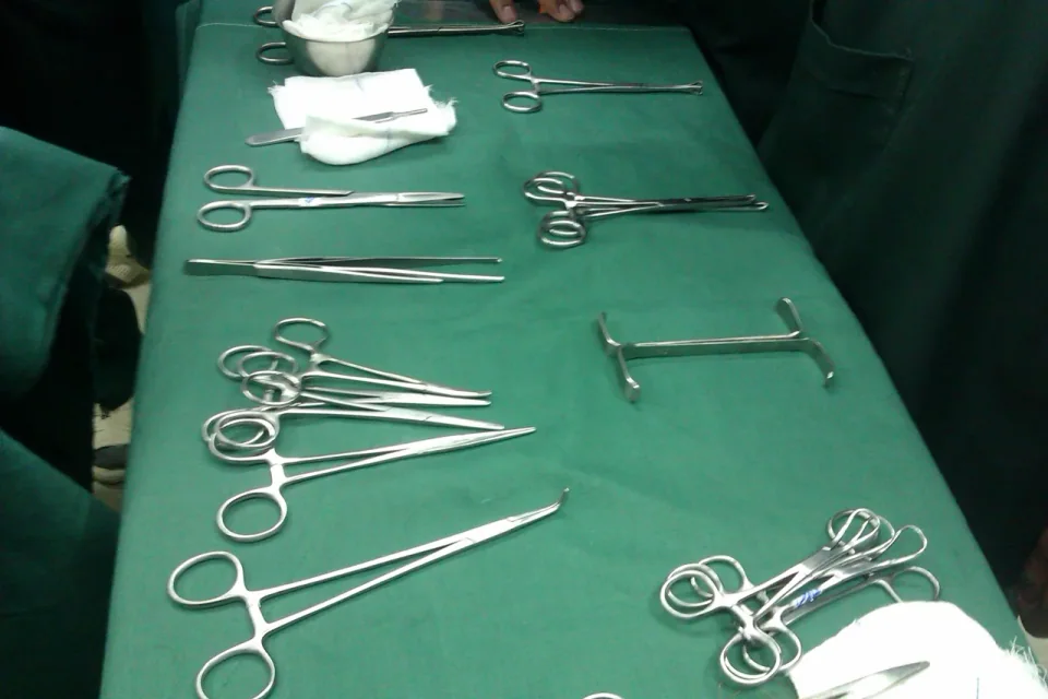 Surgical instruments, photographed in December 2012. Archive equipment example.